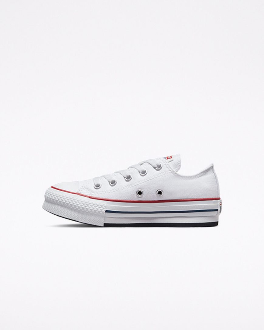 Pantofi Platforma Fete Converse Chuck Taylor All Star Lift Low Top Albi Rosii Inchis Bleumarin | RO QAFHG520